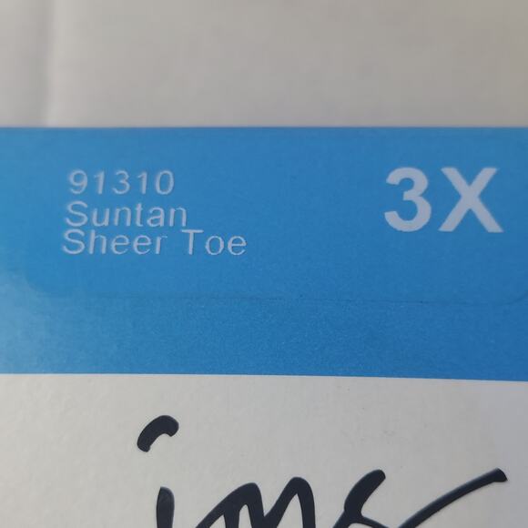 Just My Size JMS Body Shaper Silky Sheer 91310 Suntan Sheer Toe Control Top 3X - Picture 6 of 7